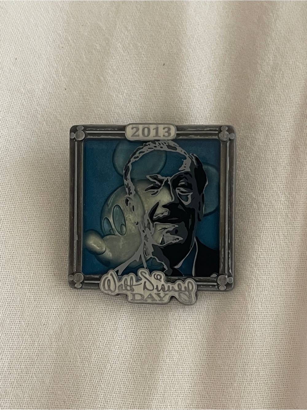 Disney Walt Disney Day Silver and Blue Enamel Pin